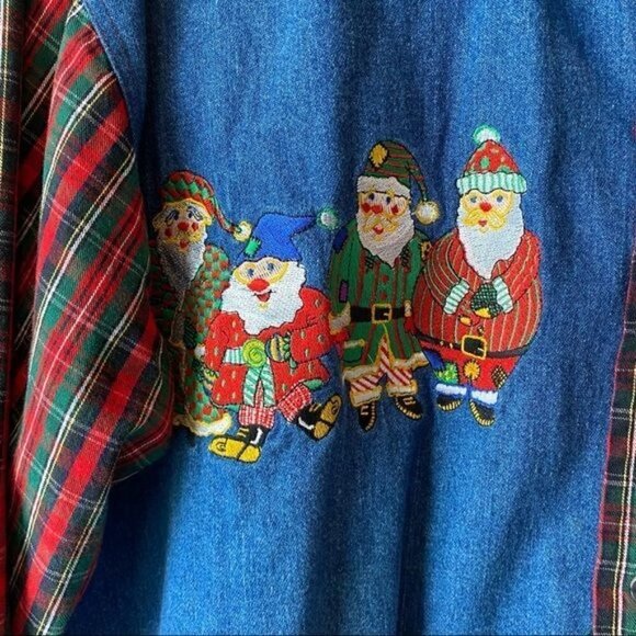Vintage Casey Coleman Plaid Santa Button Up - Picture 4 of 7